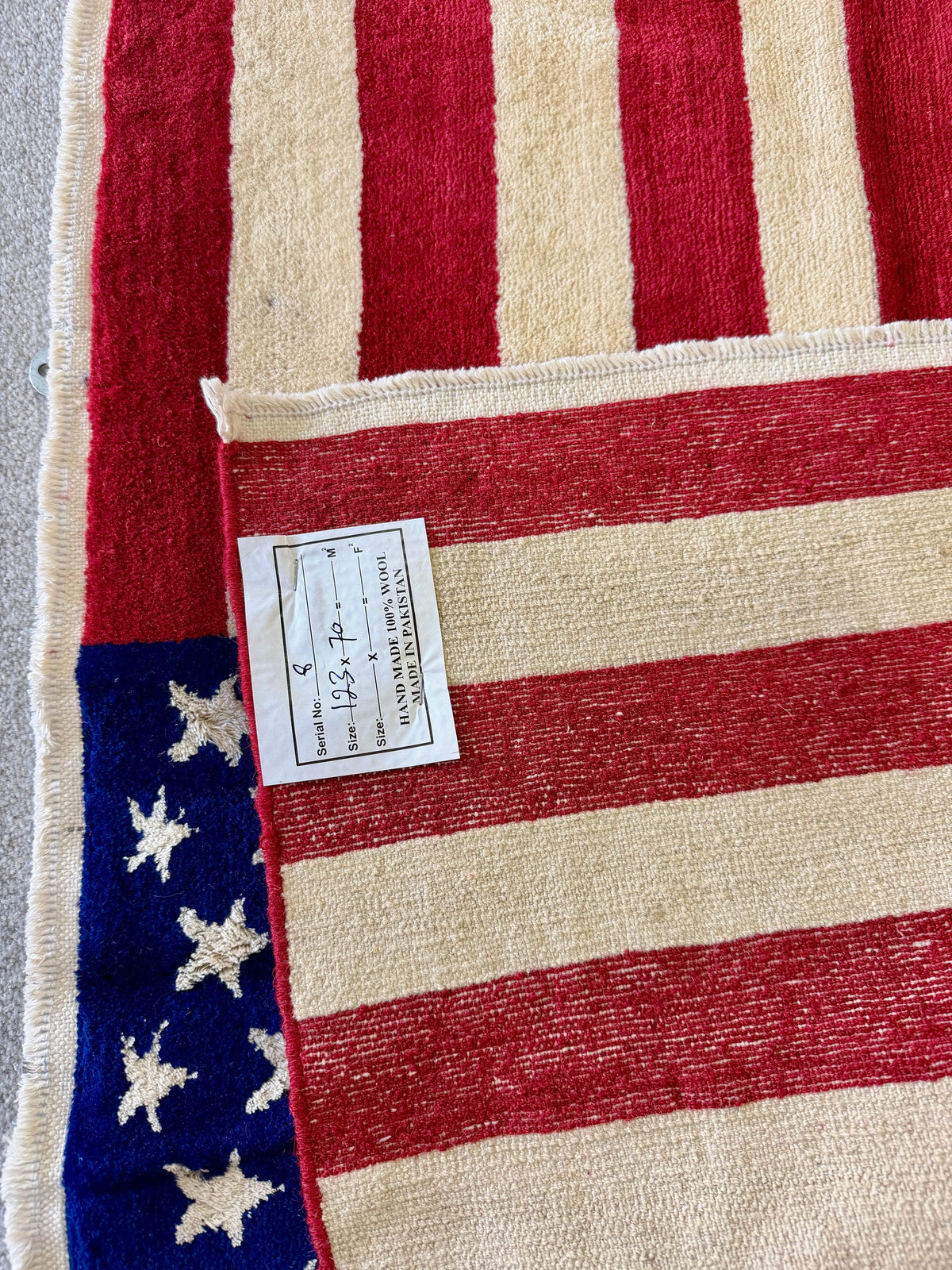 Handmade American Flag Rug AZANIA GALLERY