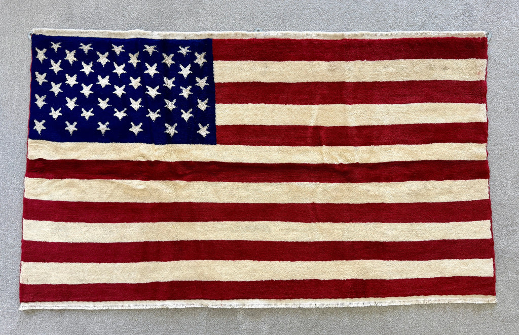Handmade American Flag Rug AZANIA GALLERY