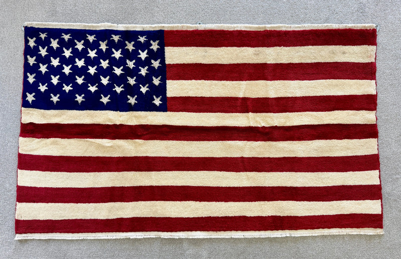 Handmade American Flag Rug AZANIA GALLERY