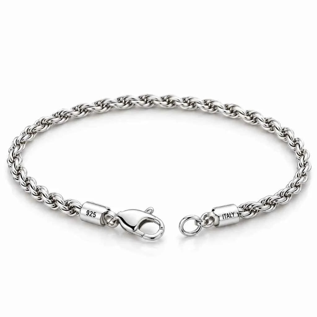 925 Sterling Silver Rope Chain Necklace, Unisex, 18–24 Inch