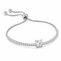 925 sterling silver tennis bracelet for women with sparkling cubic zirconia centerpiece