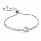 925 sterling silver tennis bracelet for women with sparkling cubic zirconia centerpiece