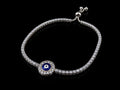 925 Sterling Silver Evil Eye Hamsa Bracelet – CZ Tennis Bracelet for Women