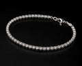 6" 2mm Diamond-Cut Tennis Bracelet – Sparkling Silver Rhinestone Bracelet for Women