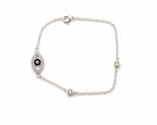 Adjustable clasp detail of 925 sterling silver evil eye bracelet for women