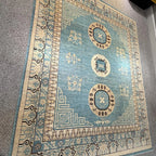 Large Khotan style wool area rug 9.10 x 7.16 ft