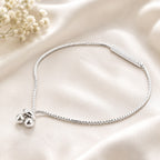 Stylish 925 sterling silver bracelet with polished silver ball charms for women